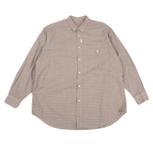 楽天市場】【中古】 パパスPapas バンドカラーチェックネルシャツ オフ