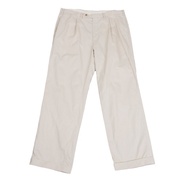 【中古】 パパスプラスPapas+ コットン裾ダブルチノパンツ アイボリーLL【メンズ】｜PLAYFUL 12,322円