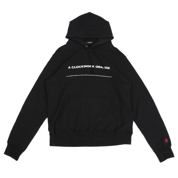 【中古】 アンダー覆いかぶせるUNDERCOVER CLOCKWORK ORANGE プリントフーディー 黒5【メンズ】