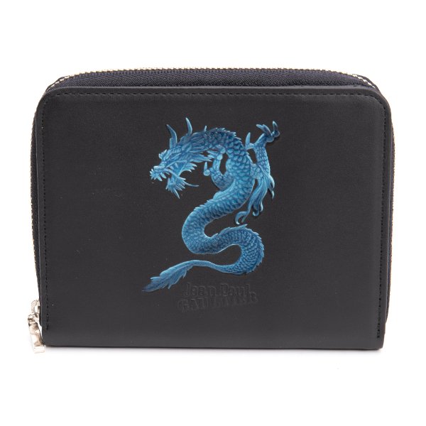 極美品✨ ジャンポールゴルチエ 折り財布 ドラゴン がま口 ブラック ドラゴン レザー 長財布 ブラック（2024/07/02買取） - Jean