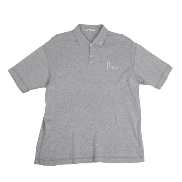 【中古】 パパスPapas コットンポイントロゴパッチポロシャツ グレーM【メンズ】