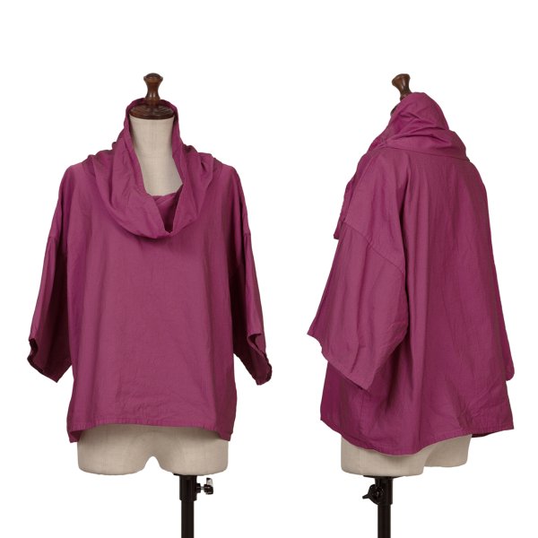 【中古】 イッセイミヤケISSEY MIYAKE  ポリハイネック半袖カットソー 紫2【レディース】