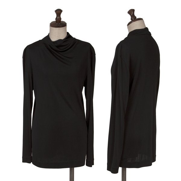 【中古】 イッセイミヤケISSEY MIYAKE ドレープネック長袖カットソー 黒M【レディース】｜PLAYFUL