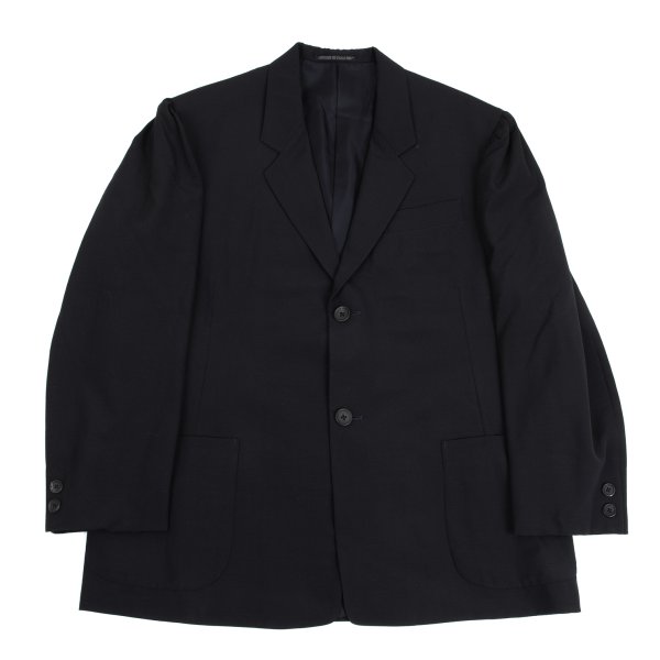 【中古】 ヨウジヤマモト プールオムYohji Yamamoto POUR HOMME ウールパフスリーブノッチドラペルジャケット 紺S【メンズ】|PLAYFUL