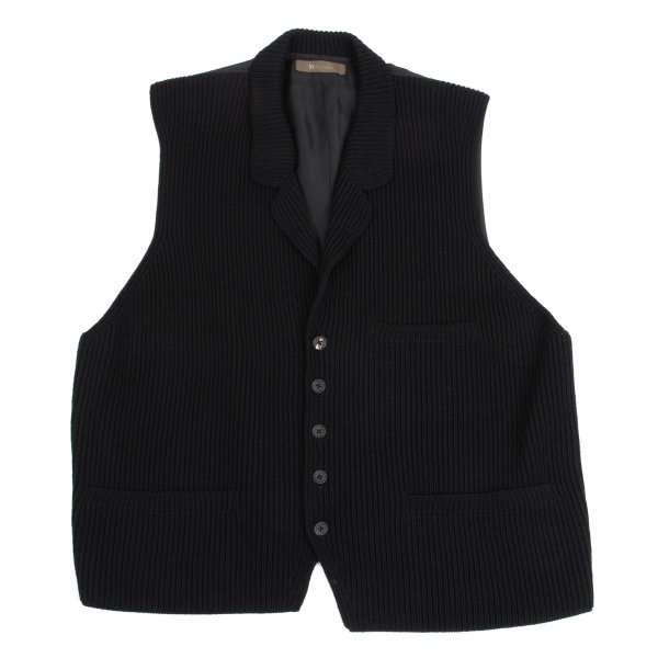 【中古】 ワイズフォーメンY's for men フロントニット切替ベスト 黒M位【メンズ】｜PLAYFUL