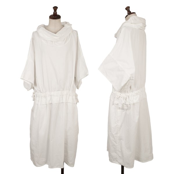 【中古】 イッセイミヤケISSEY MIYAKE ハイネックウエストコード半袖ワンピース 白2【レディース】|PLAYFUL