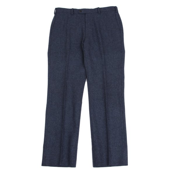 【中古】 パパスプラスPapas+ ウールコットンセンタープレステーパードパンツ 紺L【メンズ】｜PLAYFUL