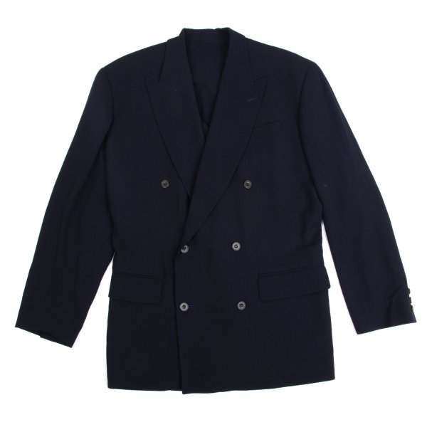【中古】 ジャンポールゴルチエ オムJean Paul GAULTIER HOMME ウールダブルジャケット 紺50【メンズ】