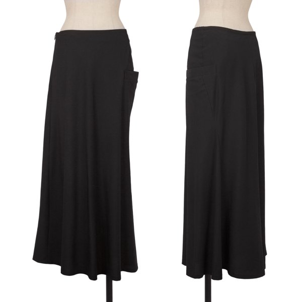 【中古】 ヨウジヤマモト ノアールYohji Yamamoto NOIR ウールサイドポケットスカート 黒1【レディース】