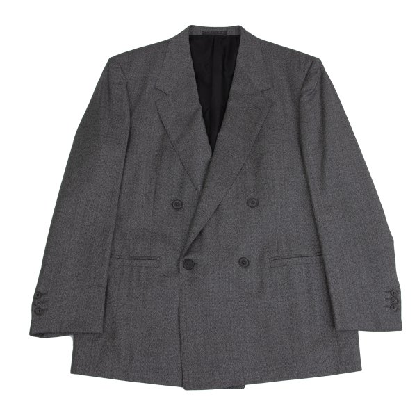 【中古】 ジャンニヴェルサーチ クチュールGIANNI VERSACE COUTURE ウールダブルジャケット グレーXL位【メンズ】