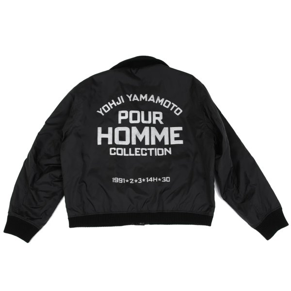 【中古】 ヨウジヤマモト プールオムYohji Yamamoto POUR HOMME 6.1 THE MEN バックプリントリバーシブルスタッフブルゾン 黒L【メンズ】