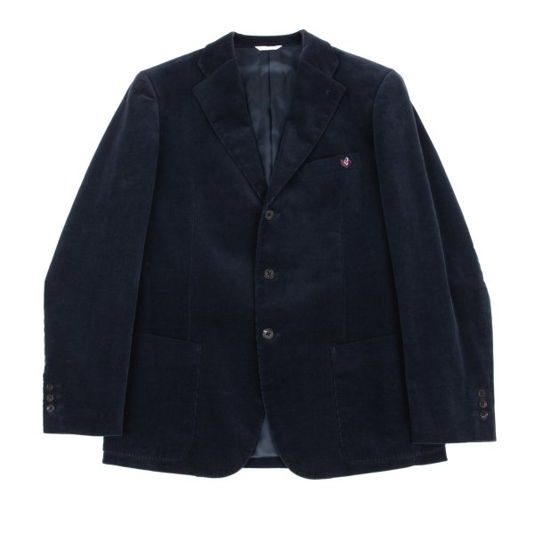 【中古】 パパスPapas ハートパッチコーデュロイジャケット 紺48M【メンズ】