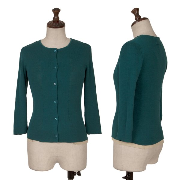 【中古】 ジャンポールゴルチエ ファムJean Paul GAULTIER FEMME パワーネットレイヤードデザインコットンカーディガン 青緑40【レディース】