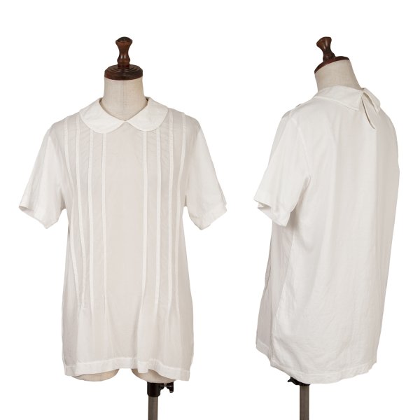 【中古】 トリココムデギャルソンtricot COMME des GARCONS 異素材切替ピンタックラウンドカラーカットソー オフS位【レディース】|PLAYFUL