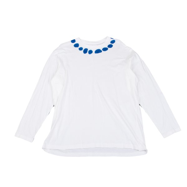 【中古】 ヨウジヤマモト プールオムYohji Yamamoto POUR HOMME ドットドローイングプリントカットソー 白青M【メンズ】｜PLAYFUL