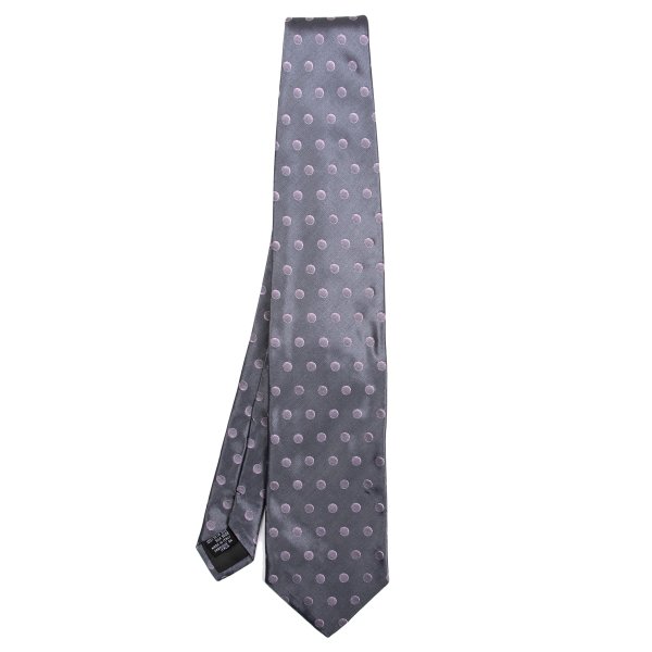 【中古】 アルマーニコレツィオーニARMANI COLLEZIONI ドットジャガードシルクネクタイ 薄紫F【メンズ】 スーツ用ファッション小物-ネクタイ