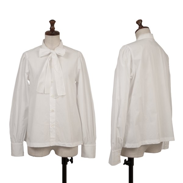 【中古】 トリココムデギャルソンtricot COMME des GARCONS リボンタイコットンブラウス 白M【レディース】｜PLAYFUL