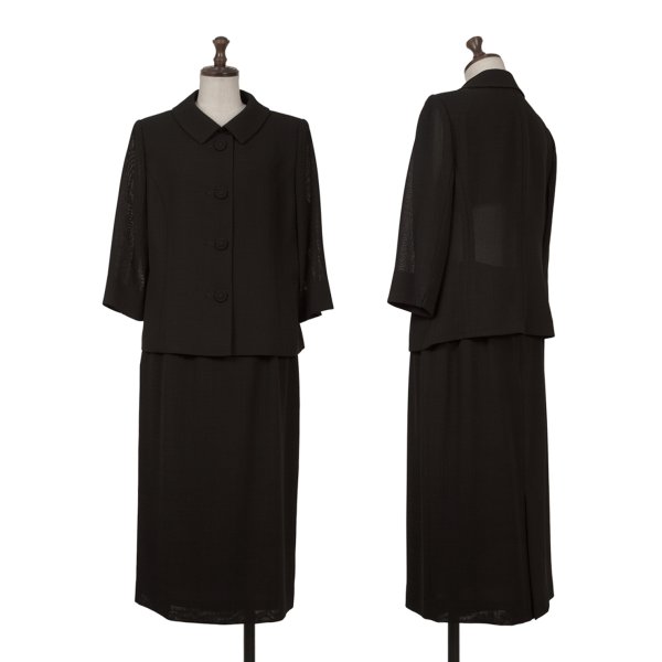 【中古】 ユキトリイYUKI TORII ポリ照合のしるし織りセットアップ 黒13【レディース】