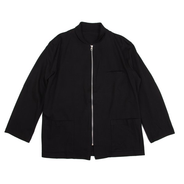 【中古】 ワイズフォーメンY\u0027s for men ジャージーコットンジップブルゾン 黒M位【メンズ】 コート・ジャケット-メンズファッション