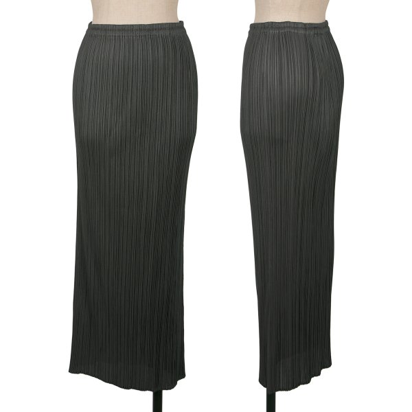 【中古】 筋目プリーズPLEATS PLEASE プリーツロングスカート 薄墨色4【レディース】
