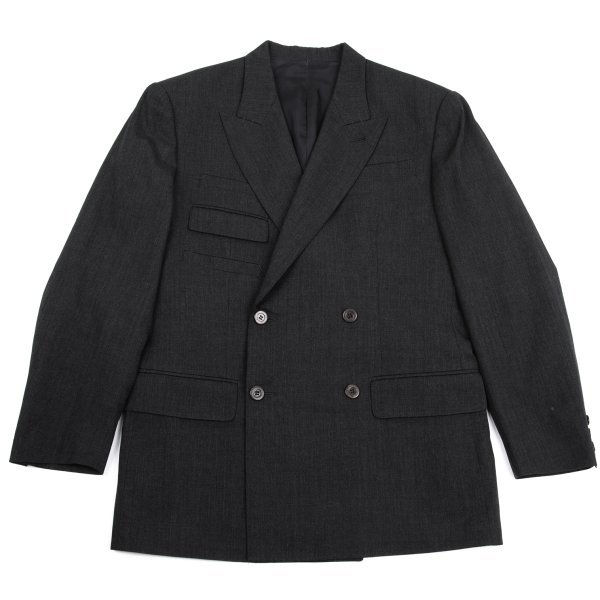 【中古】 ジャンポールゴルチエ オムJean Paul GAULTIER HOMME ウールポケットデザインピークドラペルジャケット 暗灰色48【メンズ】 メンズファッション-コート・ジャケット