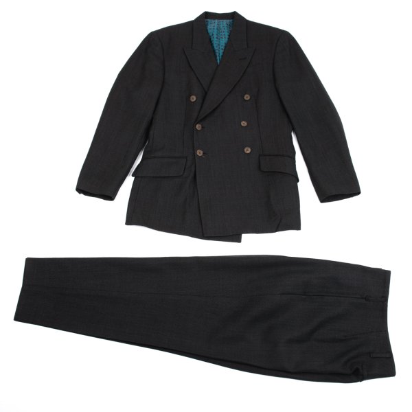 【中古】 ジャンポールゴルチエ オムJean Paul GAULTIER HOMME 裏漢字刷り上げるセットアップ 濃灰色48【メンズ】
