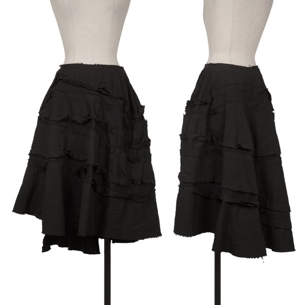 【中古】 コムデ給仕COMME des GARCONS 裁ち切りティアードスカート 黒M位【レディース】