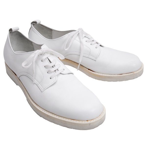【中古】 コムデギャルソンCOMME des GARCONS レザーオックスフォードシューズ  白23.5【レディース】