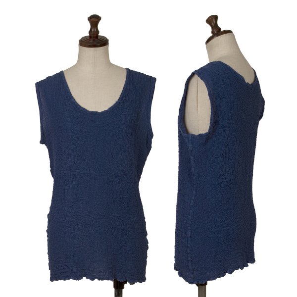 【中古】 イッセイミヤケ ミーISSEY MIYAKE me カリフラワー貯蔵タンクいの一番 青F【レディース】 トップス-タンクトップ-レディースファッション
