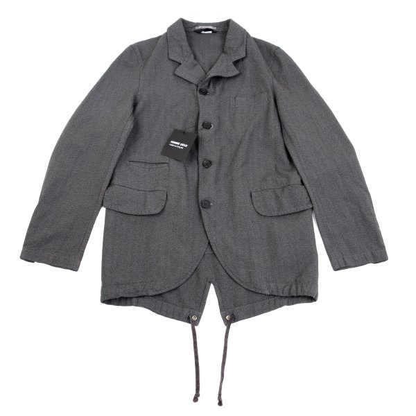 コムデギャルソン オムドゥCOMME des GARCONS HOMME DEUX エステルストライプフィッシュテールジャケット グレーオレンジXS【メンズ】｜PLAYFUL