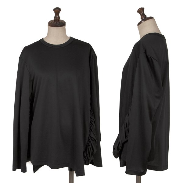 コムコム コムデギャルソンCOMME des GARCONS ポリサイドフリルカットソー 黒L【レディース】｜PLAYFUL