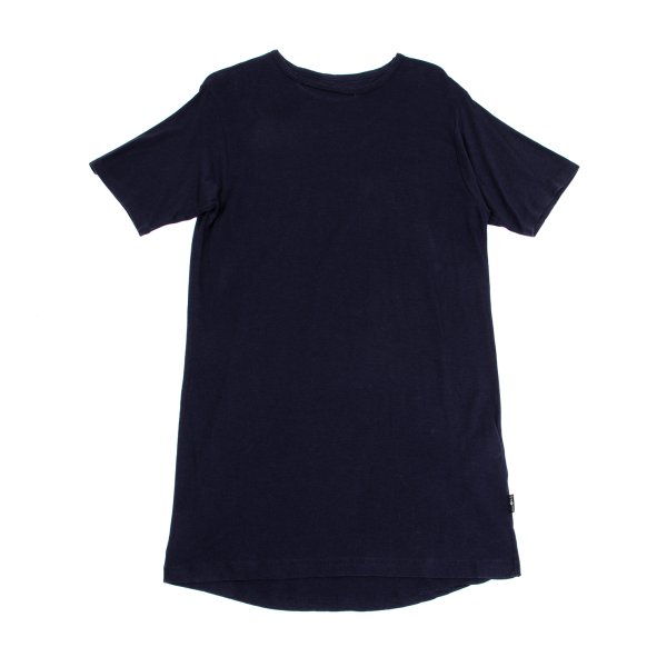 【中古】 ビーヨウジヤマモトB Yohji Yamamoto リヨセルコットンカッティングネックロングTシャツ 紺3【レディース】