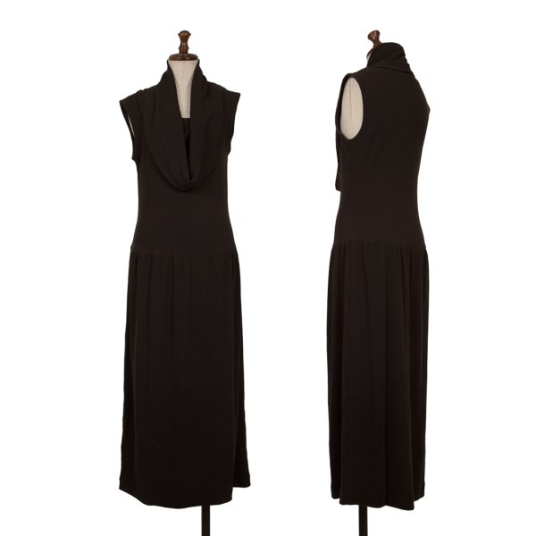 【中古】 トリココムデギャルソンtricot COMME des GARCONS コットンドレープネックノースリーブワンピース 黒M【レディース】|PLAYFUL