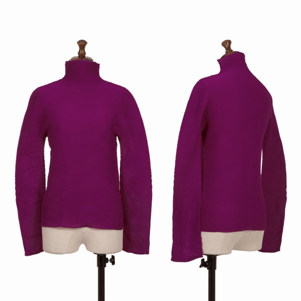 【中古】 イッセイミヤケ ミーISSEY MIYAKE me ストレッチプリーツハイネックカットソー 濃紫F【レディース】|PLAYFUL