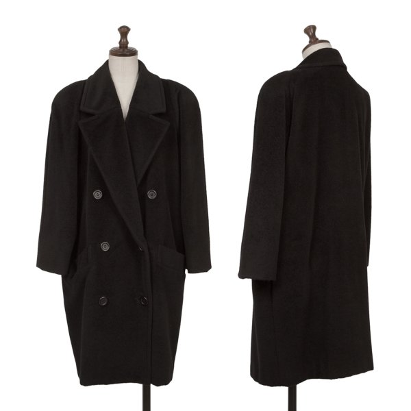 【中古】 ディオール Christian Dior PRET A PORTER ウールモッサダブルチェスターコート 黒11【レディース】 コート・ジャケット-メンズファッション