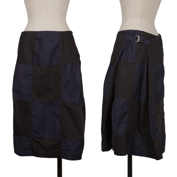 【中古】 トリコ コムデ給仕tricot COMME des GARCONS チェッカー柄うつり変わりスコート 紺黒M【レディース】