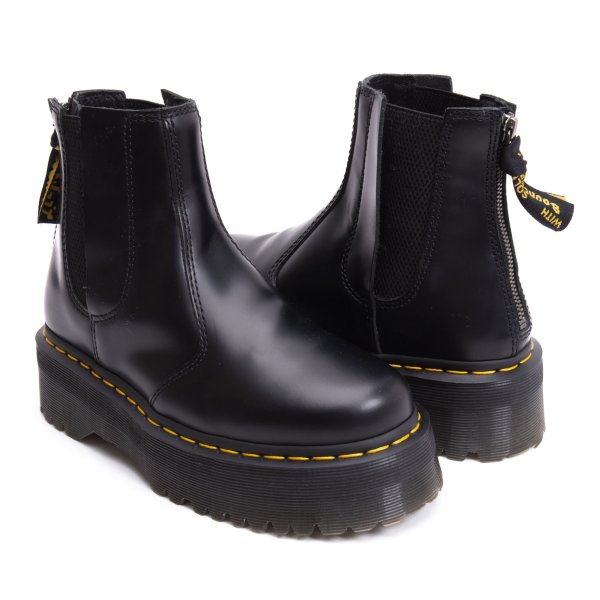 【中古】 ワイズ×御医者さんマーチンY\u0027s×Dr Martens 2976 QUAD バックジップサイドゴアブーツ 黒US6(23珊位)【レディース】 靴-レディース靴-ブーツ