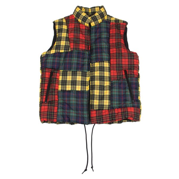 【中古】 コムデギャルソンシャツCOMME des GARCONS SHIRT カラフルチェックパッチワーク中綿ベスト 黄色マルチX【メンズ】｜PLAYFUL 17,648円