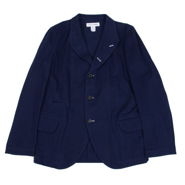 【中古】 コムデギャルソンシャツCOMME des GARCONS SHIRT インディゴ染め綿織物上衣 青L【メンズ】 メンズファッション-コート・ジャケット
