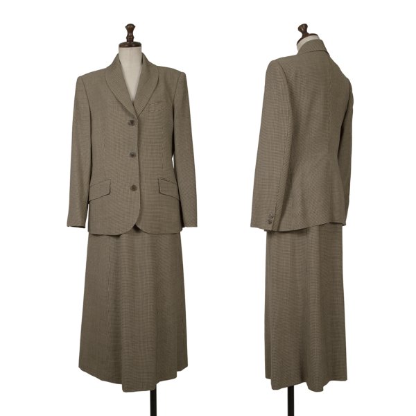【中古】 マーガレットハウエルMARGARET HOWELL ウールハウンドトゥースセットアップ 黒ベージュ2【レディース】｜PLAYFUL 19,686円
