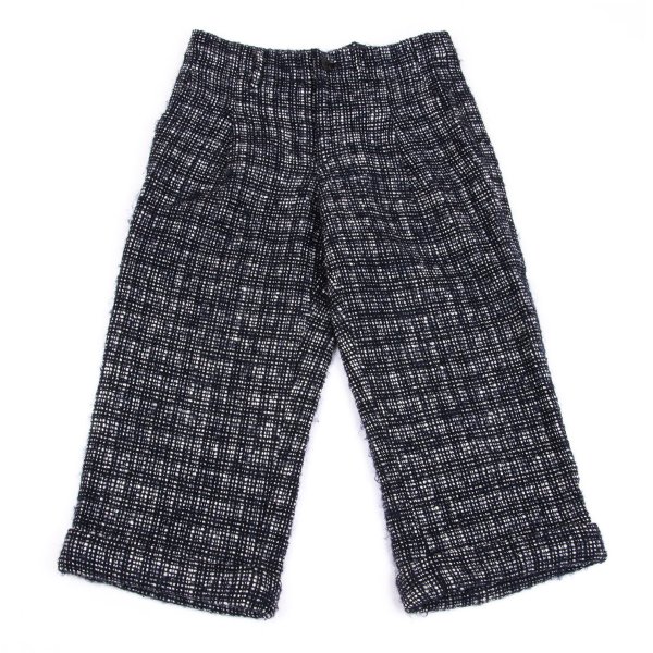 【中古】 イッセイミヤケミーISSEY MIYAKE me ツイードクロップドダブルパンツ 紺オフF【レディース】|PLAYFUL