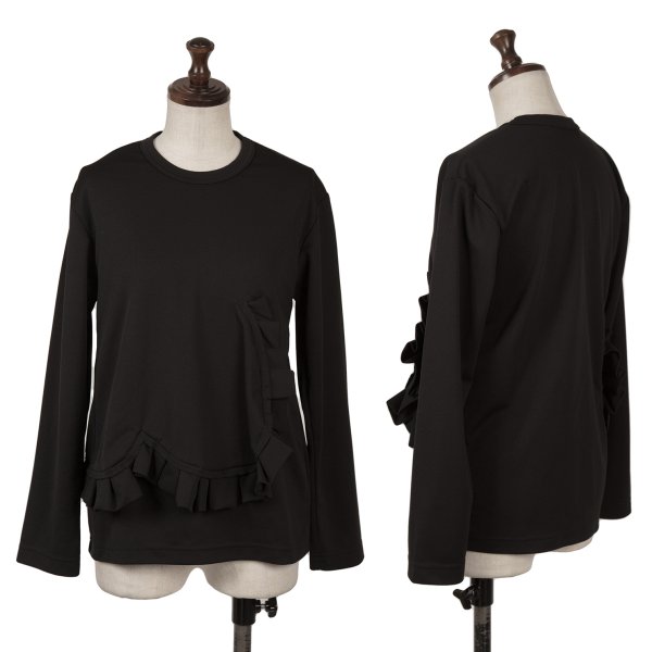 【中古】 コムコム コムデギャルソンCOMME des GARCONS カッティングフリルポリカットソー 黒XS【レディース】｜PLAYFUL