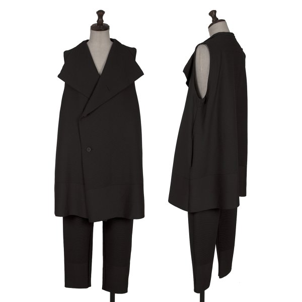 【中古】 イッセイミヤケISSEY MIYAKE 間借り人織りセットアップ 黒2 1【レディース】