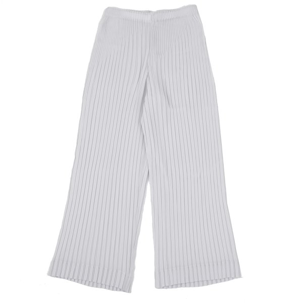 【中古】 イッセイミヤケISSEY MIYAKE プリーツストレートパンツ ライトグレー2【レディース】｜PLAYFUL
