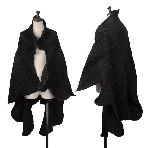 【中古】 イッセイミヤケISSEY MIYAKE 3Dストレッチスチームプリーツ大判袈裟 黒【レディース】