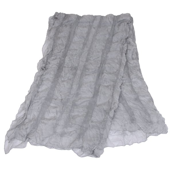 【中古】 イッセイミヤケISSEY MIYAKE 縞模様織りシアー大判袈裟 薄墨色【レディース】 レディースマフラー・ストール-マフラー・スカーフ-バッグ・小物・ブランド雑貨