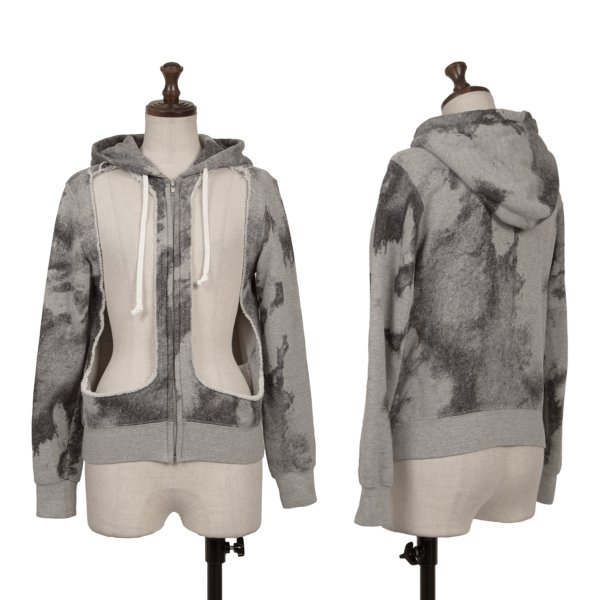 【中古】 コムデ給仕COMME des GARCONS カッティングジップパーカー 薄墨色XS【レディース】