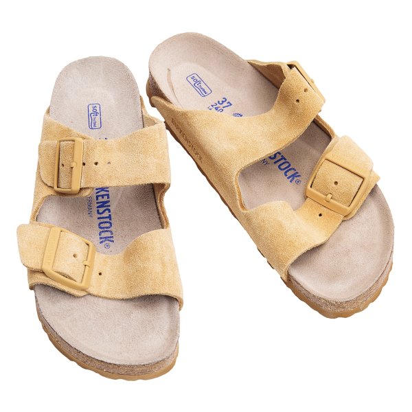 【中古】 ビルケンシュトックBIRKENSTOCK Arizona スウェードサンダル ベージュ24【レディース】