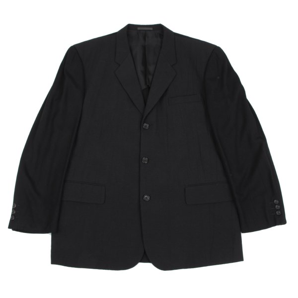 【中古】 コムデギャルソンオムCOMME des GARCONS HOMME フロントグレンチェック織り切替ジャケット 黒M【メンズ】