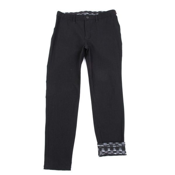 【中古】 イッセイミヤケハートISSEY MIYAKE HaaT リバーシブルストレッチ裏格子柄スキニーパンツ 黒チャコール1【レディース】｜PLAYFUL 14,267円